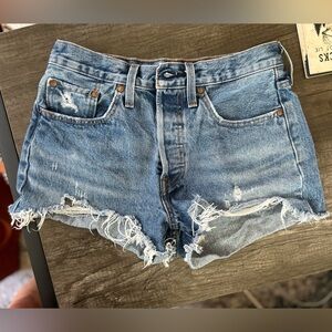 Levi Destructed Denim Shorts